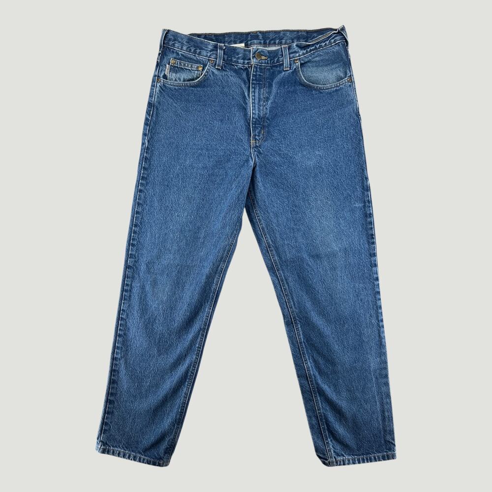 Carhartt B17 DST Relaxed Fit Jeans Mens 38x32 Blue Workwear Denim